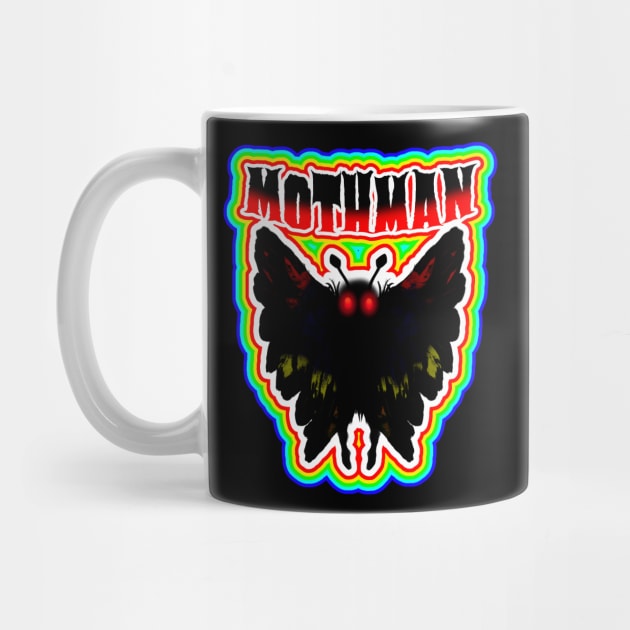 Mothman West Virginia Wing Humanoid Moth Retro Vintage Colorful by National Cryptid Society